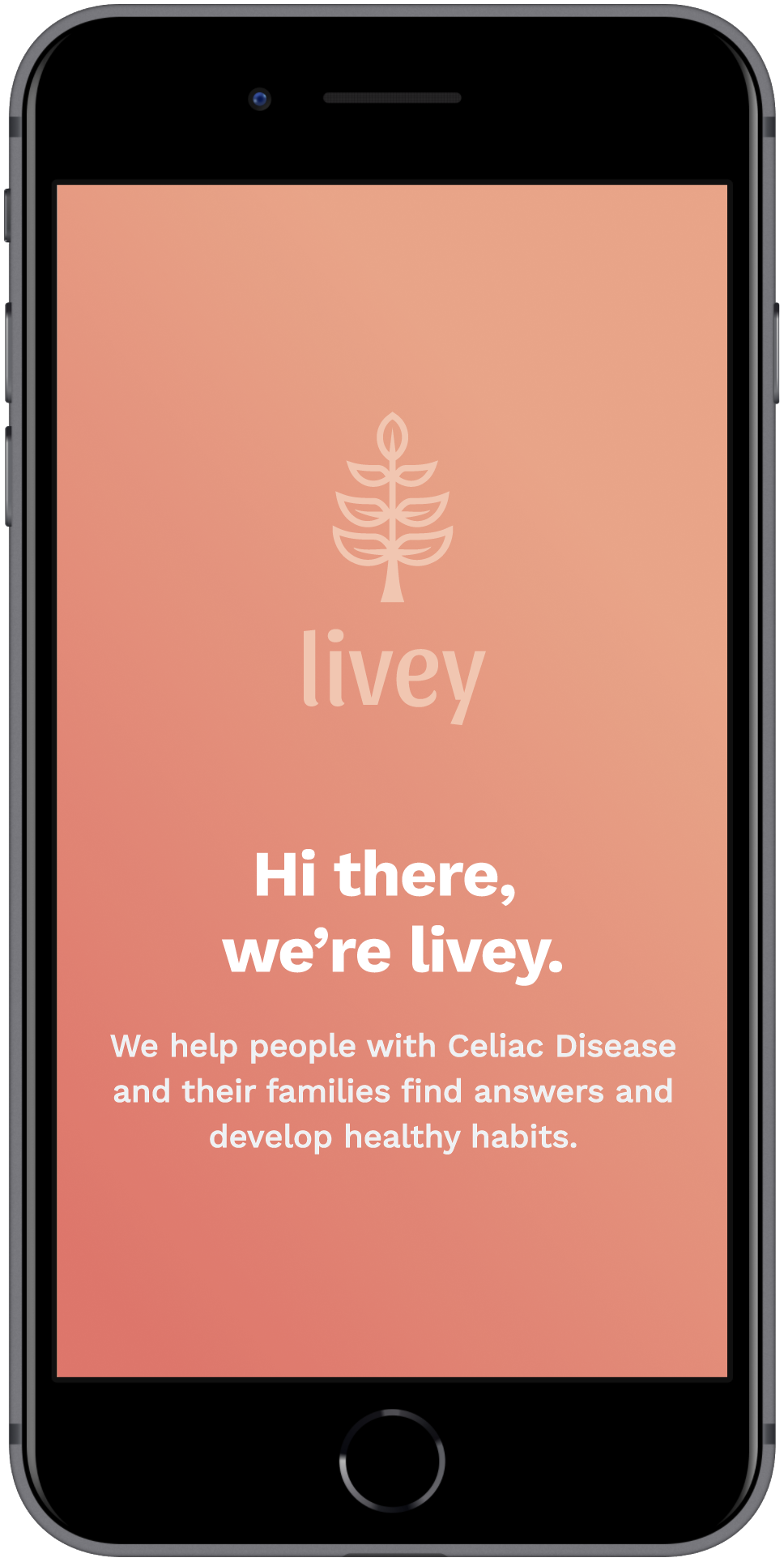 Screenshot of the livey app main screen